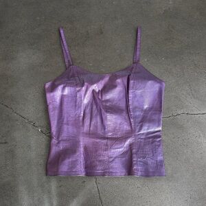 Vintage Lilac Snakeskin Leather Corset Top